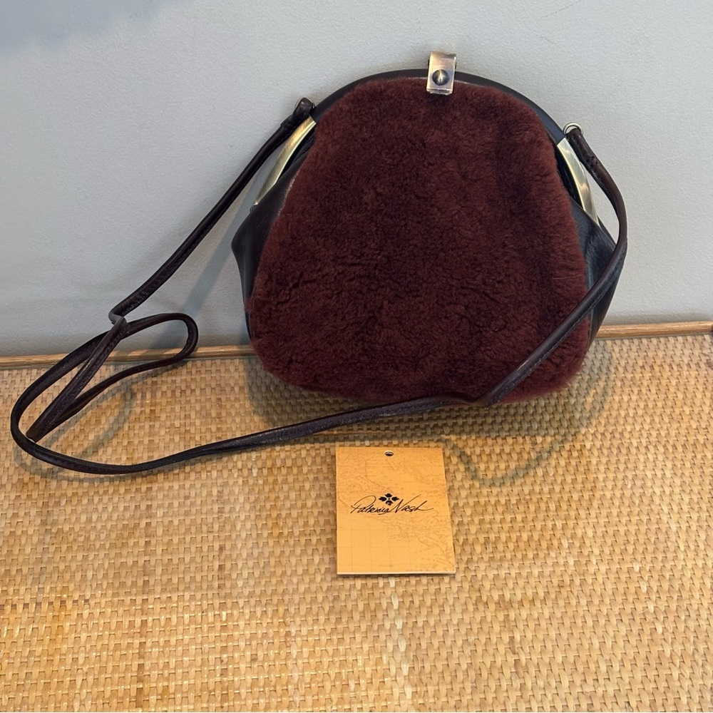 Patricia Nash Portafina Frame leather Crossbody bag / purse Sherpa Collection